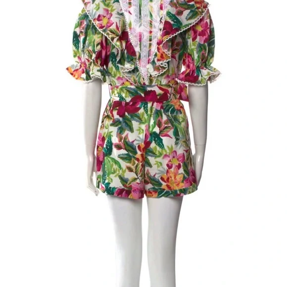 FARM Rio Painted Flowers Ruffle Romper - Picture 3 of 3